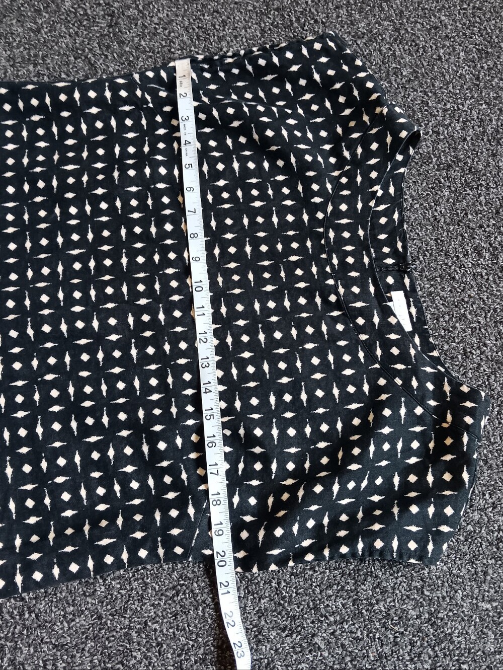 100% Linen J. Jill Geometric Black & Tan Midi Dress Size Small Missy, Love Linen - Picture 9 of 10